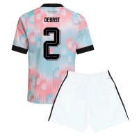Camiseta Bélgica Zeno Debast #2 Segunda Equipación Replica Mundial 2026 para niños mangas cortas (+ Pantalones cortos)
